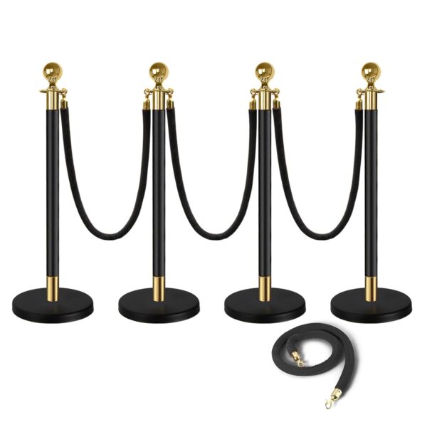 Black Rope Stanchion Set