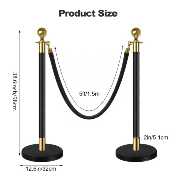 Black Rope Stanchion Set - Image 2